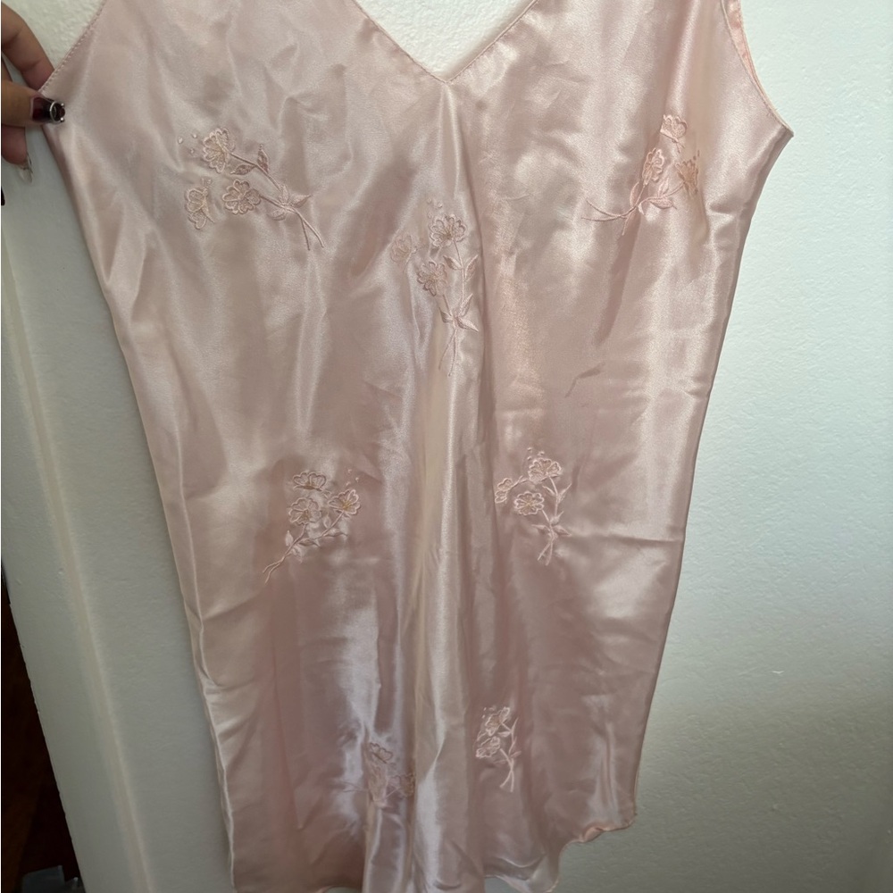 Elegant Pink Satin Nightgown